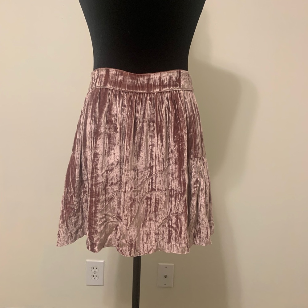 Madewell crushed velvet skirt